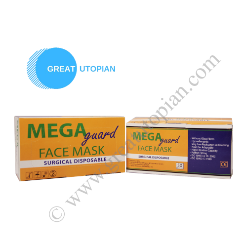Great Utopian Sdn Bhd Megaguard 3 Ply Non Woven Facemask Tie On